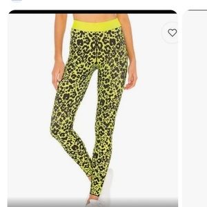 Cor by Ultracor Neon Green and Black Leopard Print Leggings Size M